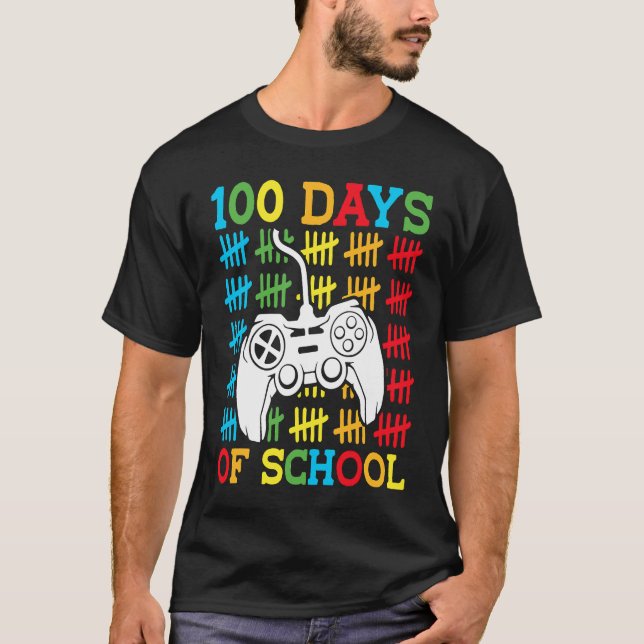 Camiseta 100 Days of School Video Games Controller Gaming K (Anverso)