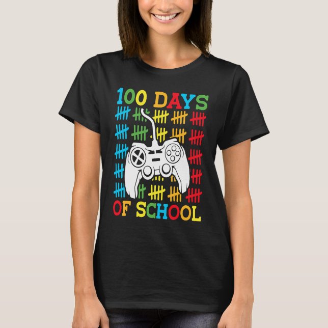Camiseta 100 Days of School Video Games Controller Gaming K (Anverso)