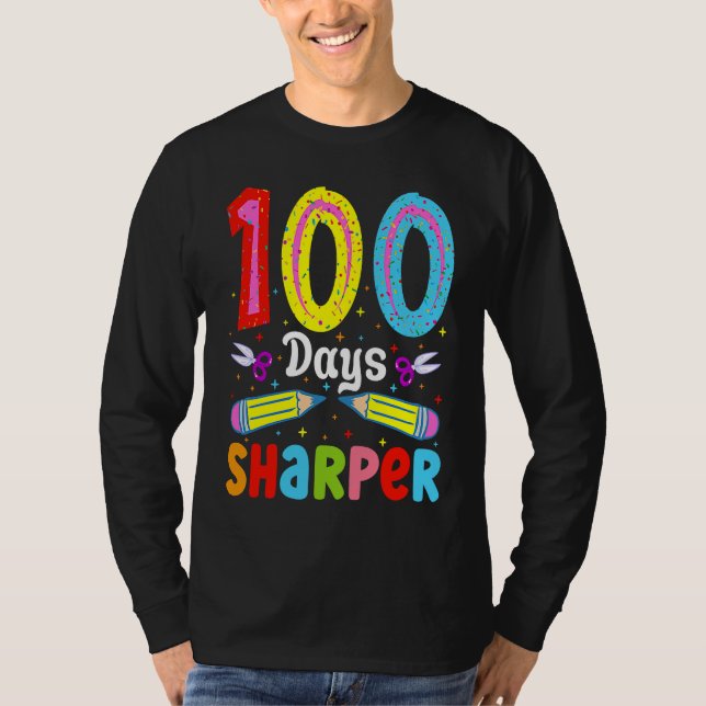 Camiseta 100 Days Sharper 100 Days Of School Pencil 100 Day (Anverso)