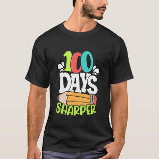 Camiseta 100 Days Sharper Happy 100th Day Of School Colorfu