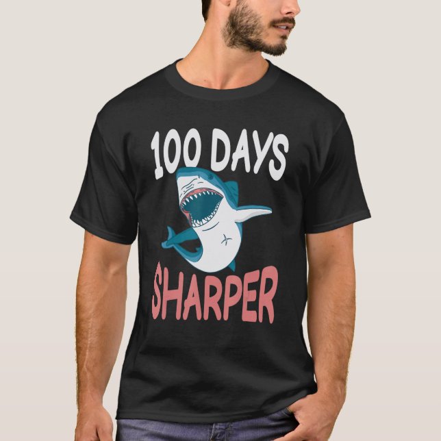 Camiseta 100 Days Sharper Shark Teeth Of School Costume Kid (Anverso)
