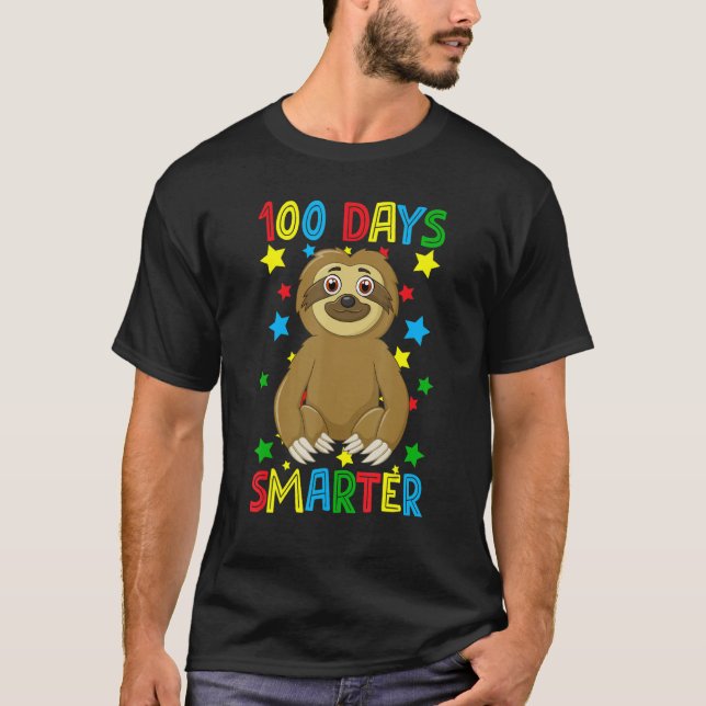 Camiseta 100 Days Smarter 100th Day Of School Cute Sloth Ki (Anverso)