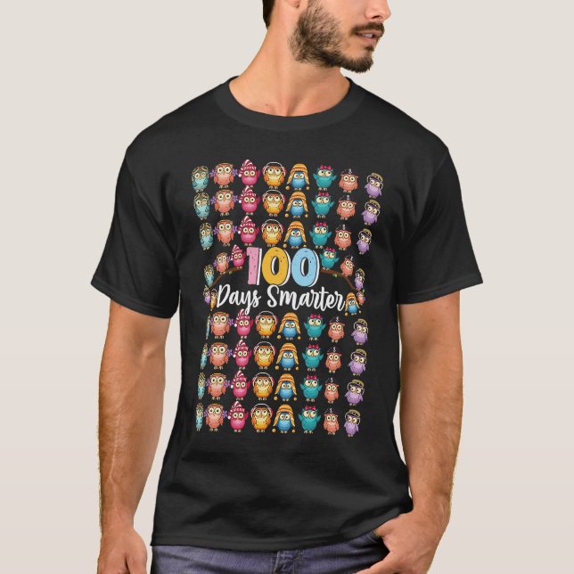 Camiseta 100 Days Smarter  100th Day Of School Owl Kids & T (Anverso)
