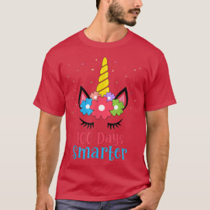 Camiseta 100 Days Smarter 100th Day Of School Unicorn Girls