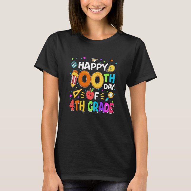 Camiseta 100 Days Smarter 4th Grade 100th Day Of School 4th (Anverso)