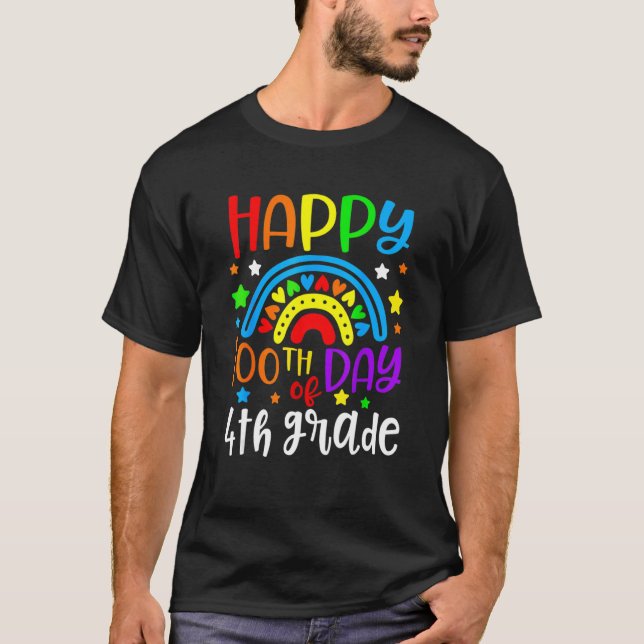 Camiseta 100 Days Smarter 4th Grade Happy 100th Day Of Scho (Anverso)