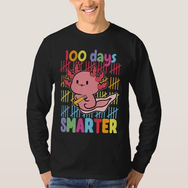 Camiseta 100 Days Smarter Axolotl 100th Day Of School Girls (Anverso)