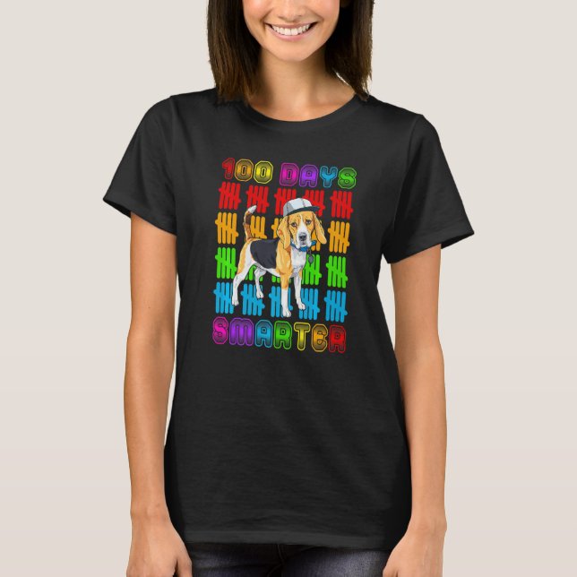 Camiseta 100 Days Smarter Beagle Dog Lovers 100 Days Of Sch (Anverso)