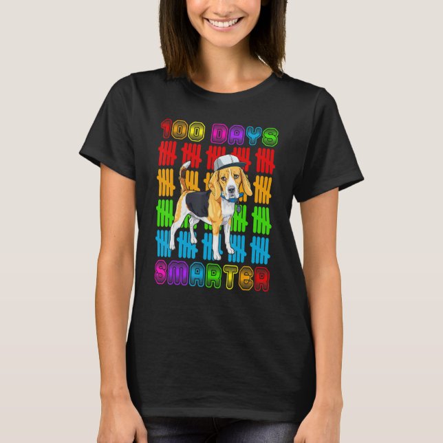 Camiseta 100 Days Smarter Beagle Dog Lovers 100 Days Of Sch (Anverso)