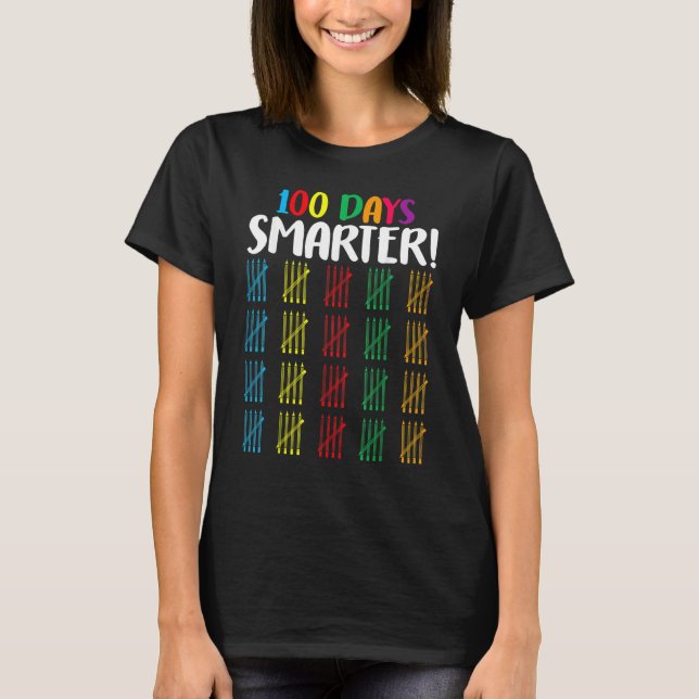 Camiseta 100 Days Smarter  Counting Hash Marks Days Of Scho (Anverso)