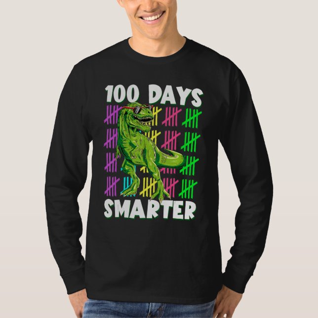 Camiseta 100 Days Smarter Dino Dinosaur rex 100 Days of Sch (Anverso)