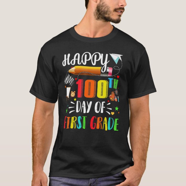 Camiseta 100 Days Smarter First Grade 100th Day Of School 1 (Anverso)