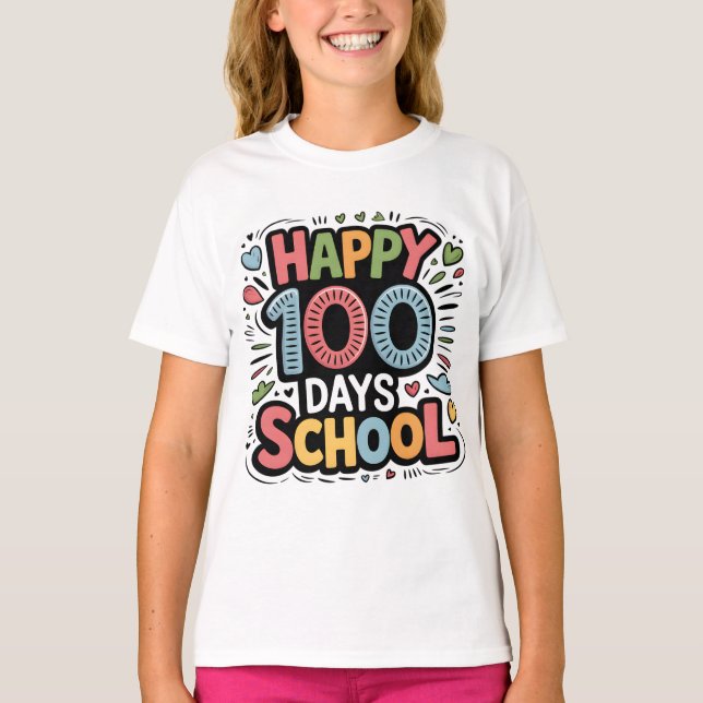 Camiseta 100 Days Smarter – Happy 100 Days of School Shir (Anverso)