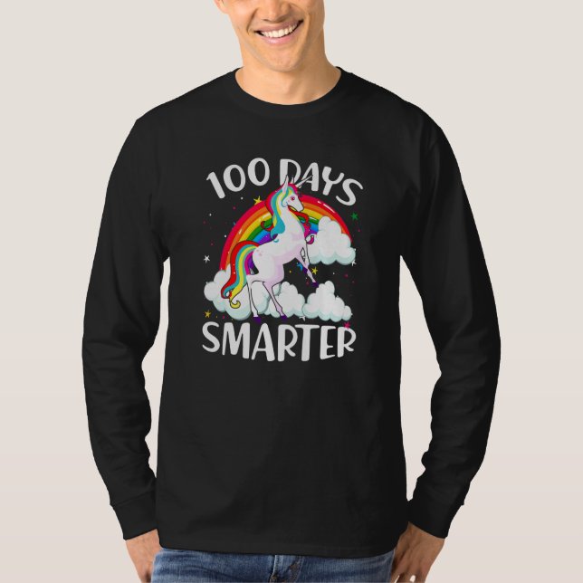 Camiseta 100 Days Smarter Happy 100th Day Of School Cute Un (Anverso)