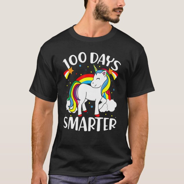Camiseta 100 Days Smarter Happy 100th Day Of School Cute Un (Anverso)