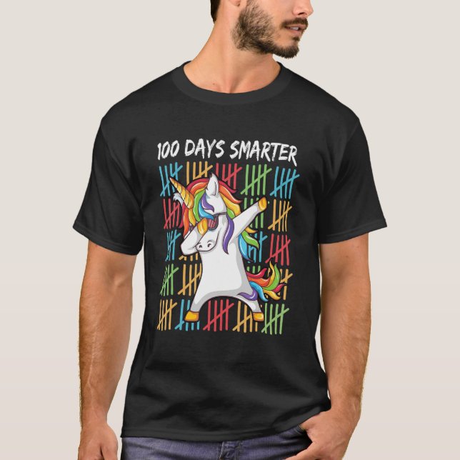 Camiseta 100 Days Smarter Happy 100th Day Of School Dabbing (Anverso)