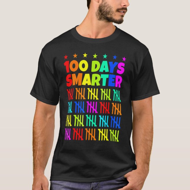 Camiseta 100 Days Smarter Happy 100th Day Of School Happy 1 (Anverso)