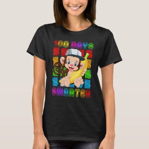Camiseta 100 days smarter Happy 100th day of school Monkey