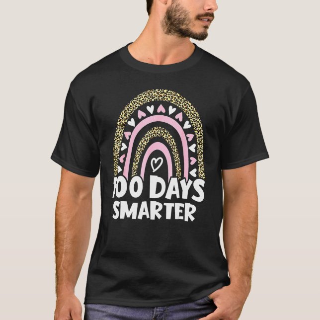 Camiseta 100 Days Smarter Happy 100th Day Of School Rainbow (Anverso)