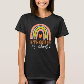 Camiseta 100 Days Smarter Happy 100th Day Of School Rainbow