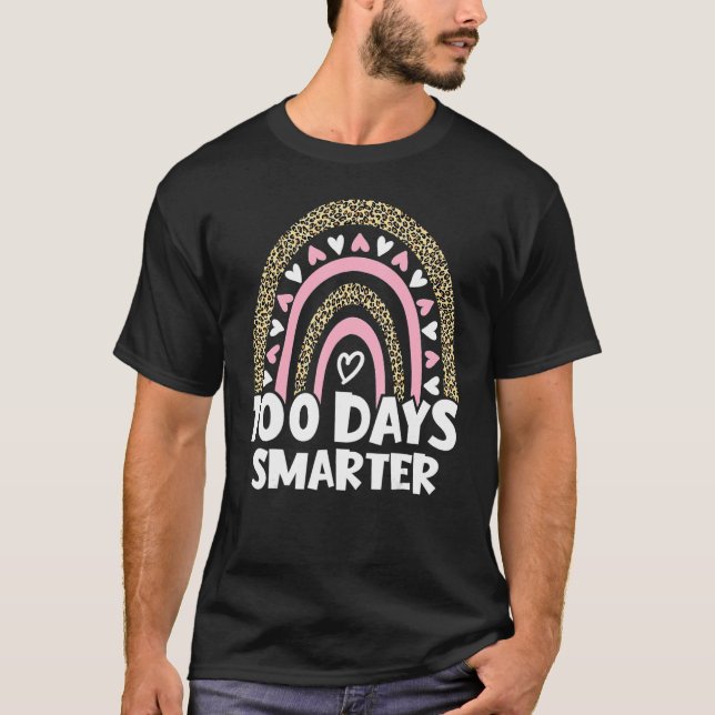 Camiseta 100 Days Smarter Happy 100th Day Of School Rainbow (Anverso)