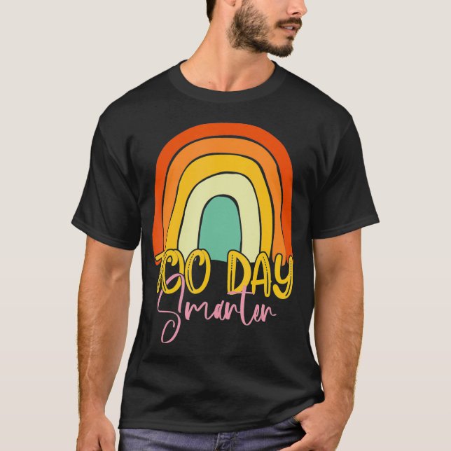 Camiseta 100 Days Smarter Happy 100th Day Of School Rainbow (Anverso)