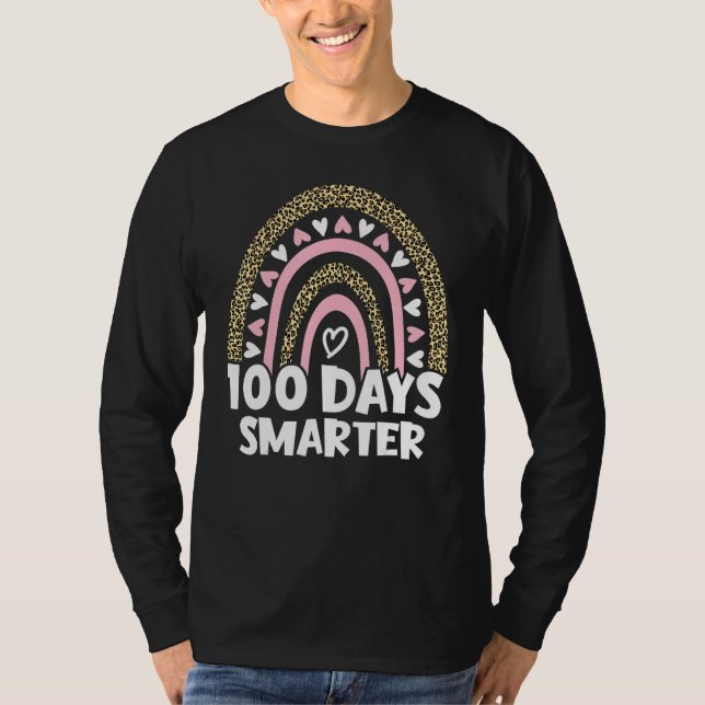 Camiseta 100 Days Smarter Happy 100th Day Of School Rainbow (Anverso)