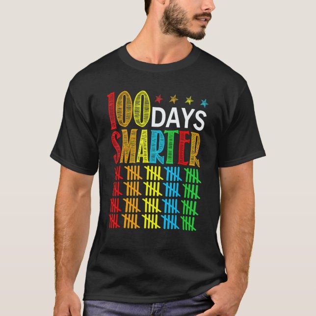 Camiseta 100 Days Smarter Happy 100th Day Of School Student (Anverso)