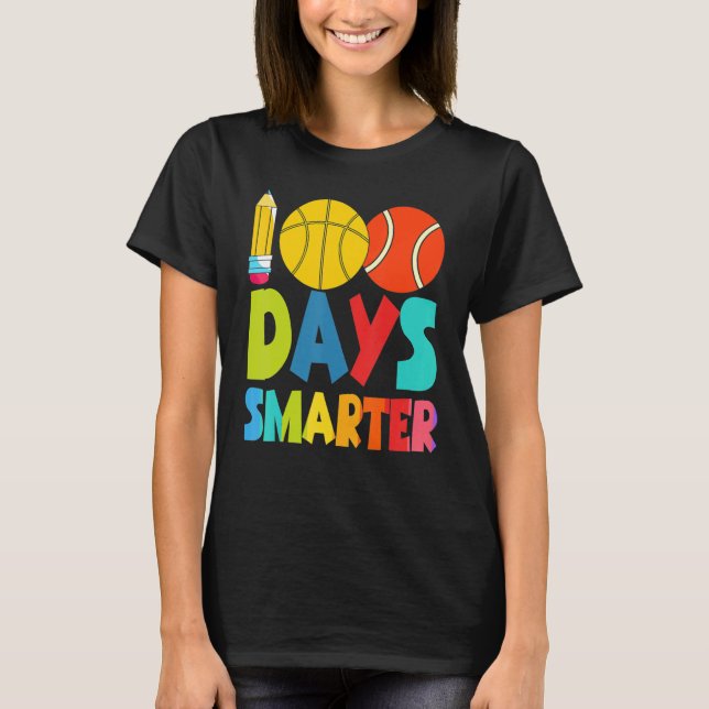 Camiseta 100 Days Smarter Happy 100th Day Of School Student (Anverso)