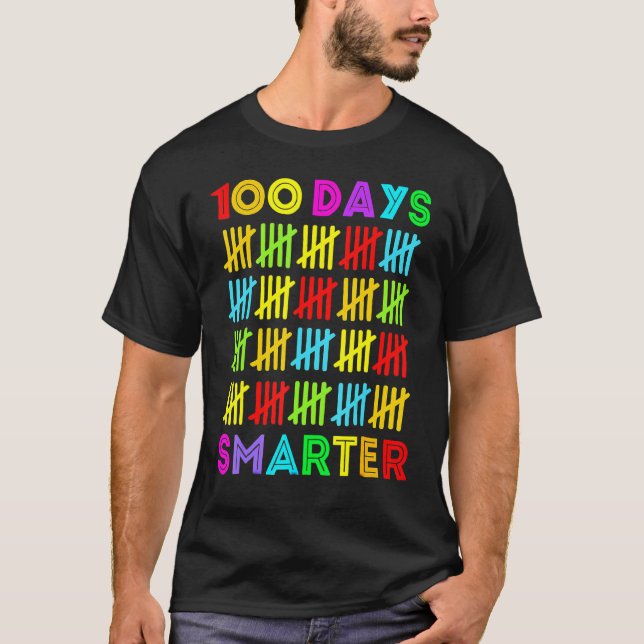Camiseta 100 Days Smarter Happy 100th Day Of School Student (Anverso)