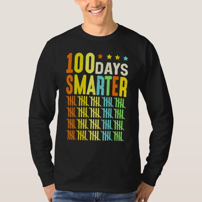 Camiseta 100 Days Smarter Happy 100th Day Of School Student (Anverso)