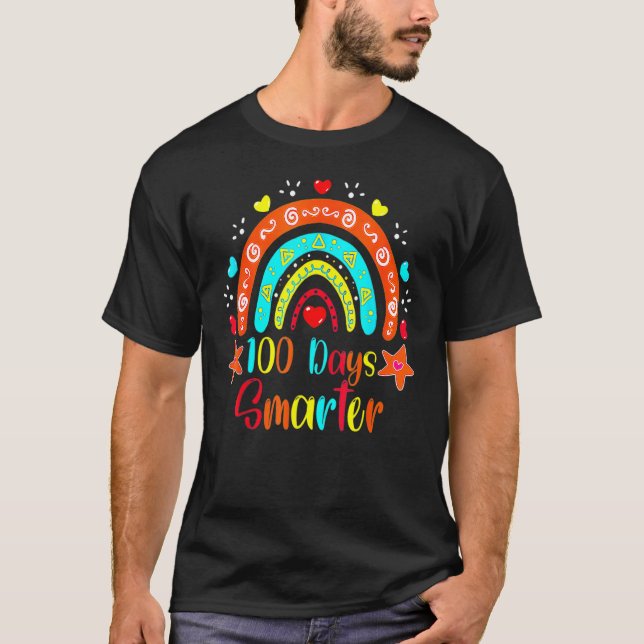 Camiseta 100 Days Smarter Happy 100th Day Of School Student (Anverso)