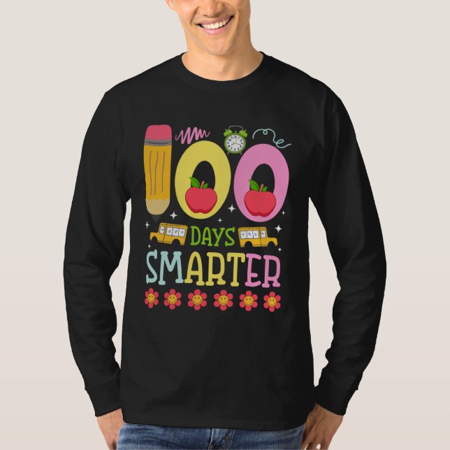 Camiseta 100 Days Smarter Happy 100th Day of School Teacher (Anverso)