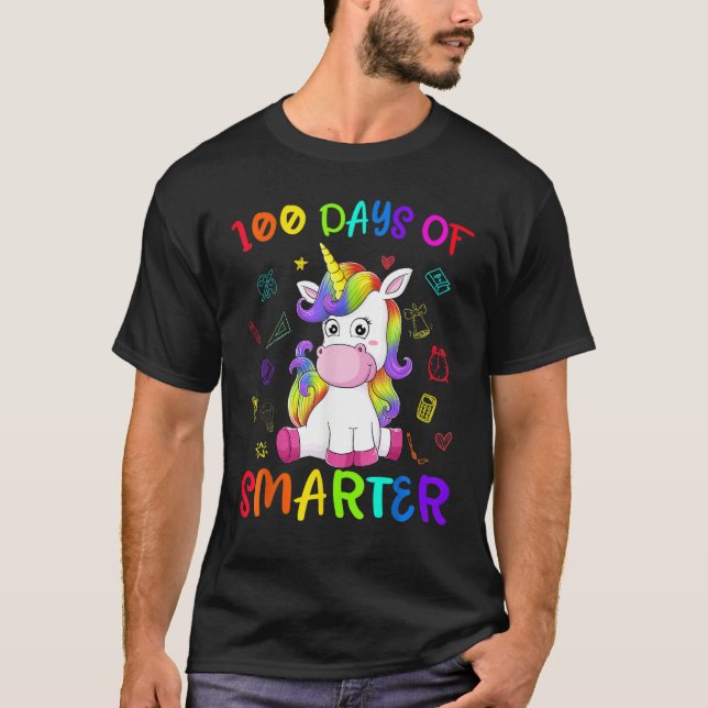 Camiseta 100 Days Smarter Magical Learning Of School Unicor (Anverso)