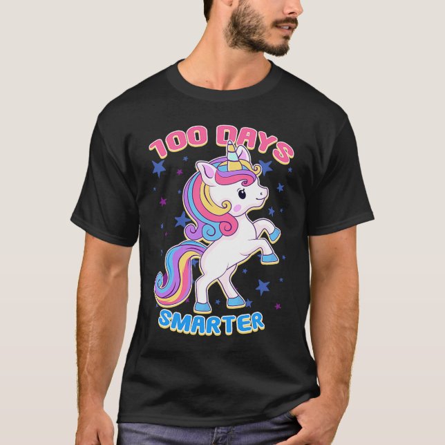 Camiseta 100 Days Smarter Magical Learning Unicorn Student  (Anverso)