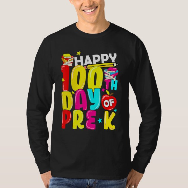 Camiseta 100 Days Smarter Pre K Happy 100th Day Of School P (Anverso)