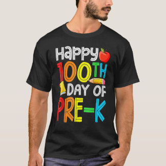 Camiseta 100 Days Smarter Pre-K Happy 100th Day Of School P