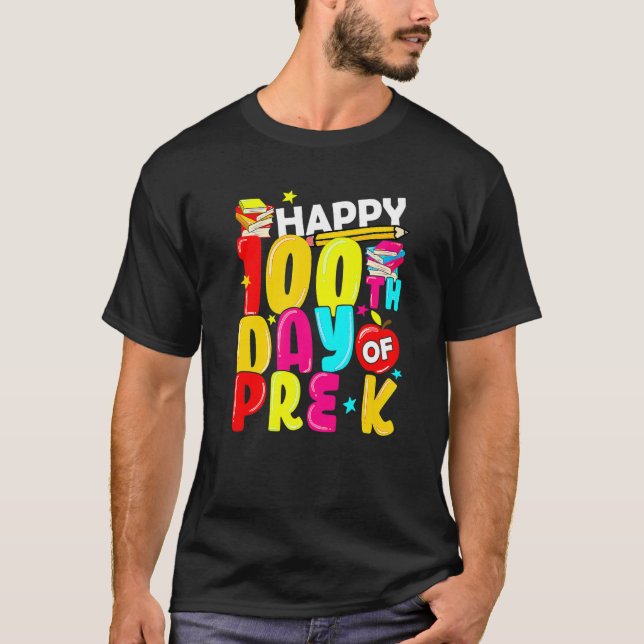 Camiseta 100 Days Smarter Pre K Teacher Students Kids Boys (Anverso)