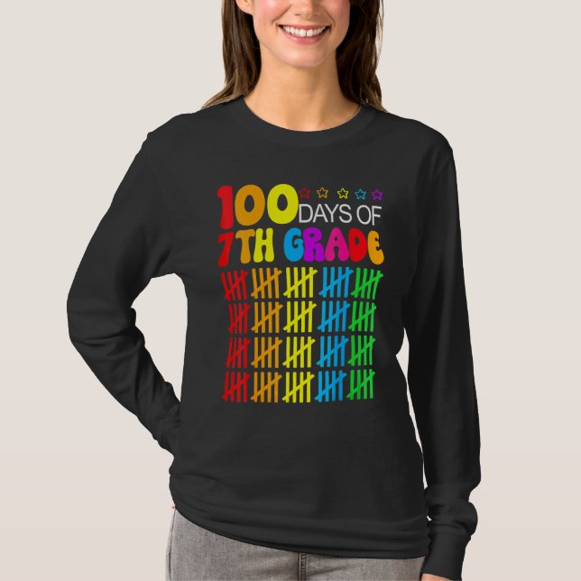 Camiseta 100 Days Smarter Seventh Grade 100th Day Of School (Anverso)