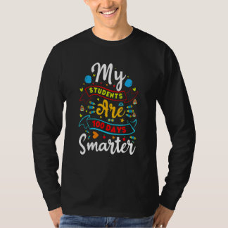 Camiseta 100 Days Smarter Students Teacher 100th Day of Sch