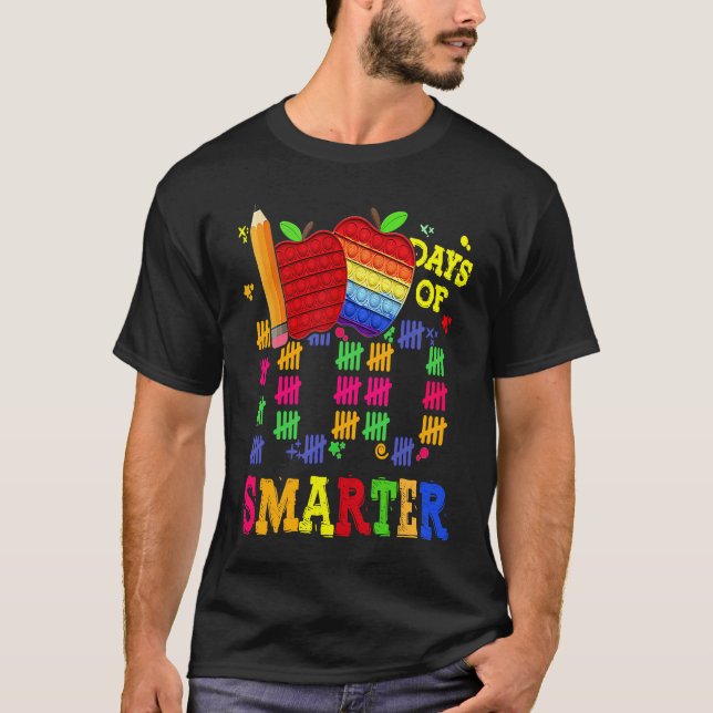 Camiseta 100 Days Smarter Teacher Student Happy 100th Day O (Anverso)