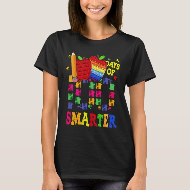 Camiseta 100 Days Smarter Teacher Student Happy 100th Day O (Anverso)