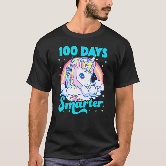 Camiseta 100 Days Smarter Unicorn Girls Teacher 100th Day O (Anverso)