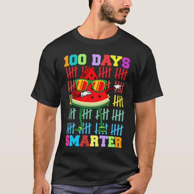 Camiseta 100 Days Smarter watermelon Teacher Kids (Anverso)