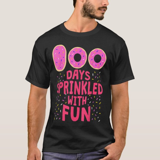 Camiseta 100 Days Sprinkled With Fun 100th Day Cute Donut G (Anverso)