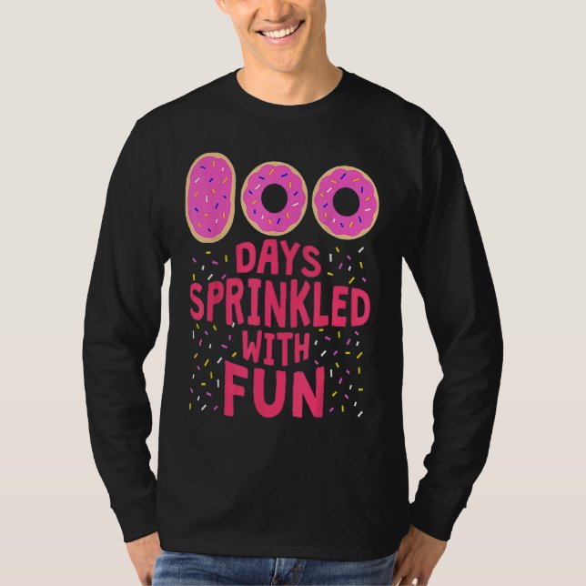 Camiseta 100 Days Sprinkled With Fun 100th Day Cute Donut G (Anverso)