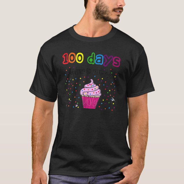 Camiseta 100 Days Sprinkled With Fun Cupcake 100 Days Of Sc (Anverso)