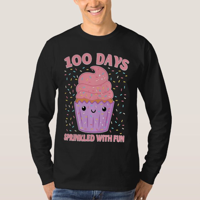 Camiseta 100 Days Sprinkled With Fun Cupcake 100th Day Of S (Anverso)