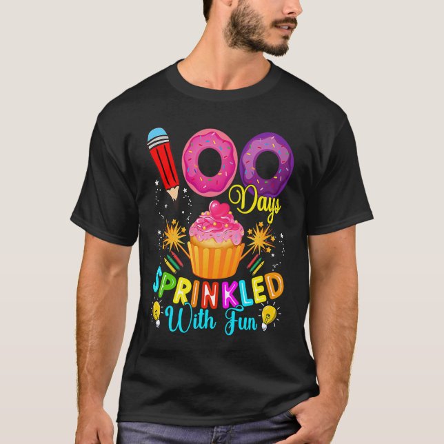 Camiseta 100 Days Sprinkled With Fun Cupcake 100th Day Of S (Anverso)