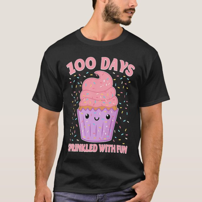 Camiseta 100 Days Sprinkled With Fun Cupcake 100th Day Of S (Anverso)